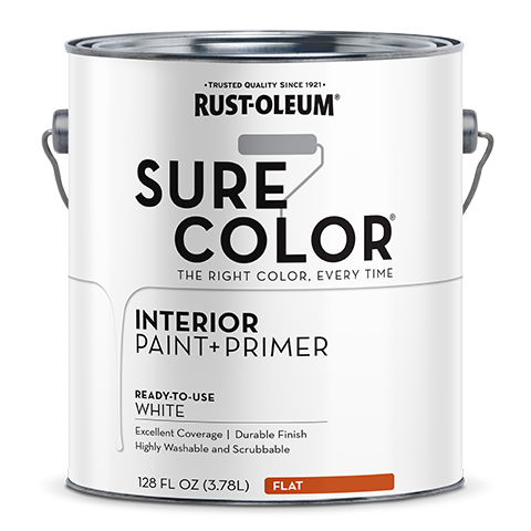 Rust-Oleum Sure Color Flat Interior Wall Paint Flat 1 Gallon Flat White (1 Gallon, Flat White)