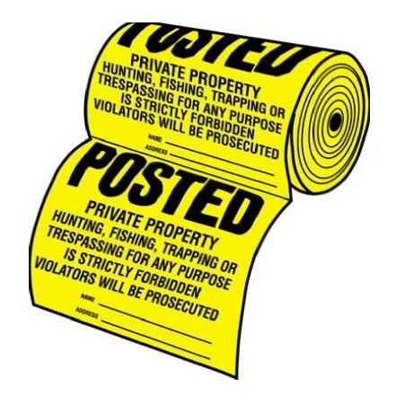Hillman Group Private Property Tyvek Plastic Sign
