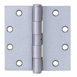 Hinge With Removable Pin, Square Corner, Satin Stainless Steel, 4.5 x 4.5-In.