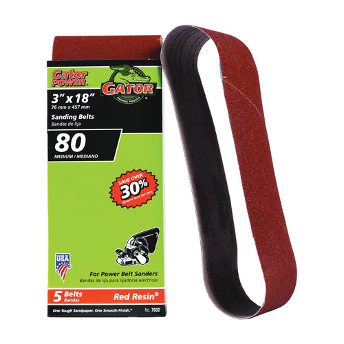 Gator Aluminum Oxide Sanding Belts (3 X 18 50 Grit 2 Pack)