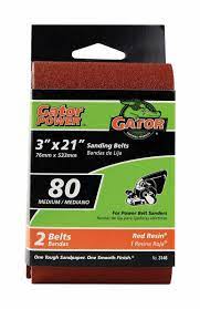 Gator Aluminum Oxide Sanding Belts (3 X 18 50 Grit 2 Pack)