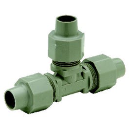 PEX Pipe Fitting, Compression Tee, 3/4 x 3/4 x 1/2-In. Copper Tube