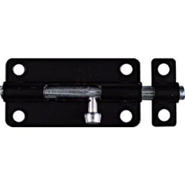 Door Barrel Bolt, Black, 4-In.