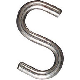 Open S Hook, Steel, 1.5-In.