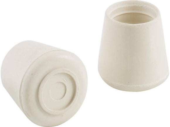 Shepherd Hardware Leg Tips 1-Inch Inside Diameter Rubber Chair Leg Caps, 24 Pack, White