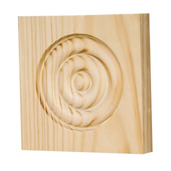 Waddell RTB-35M Rosette Trim Block, Pine ~ 3.75