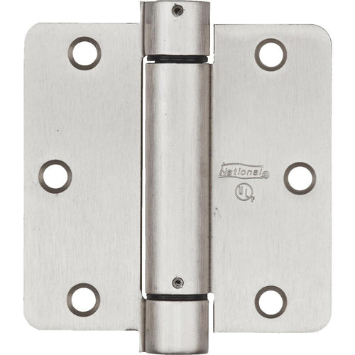 National 3.5 In. Satin Nickel 1/4 In. Radius Spring Door Hinge