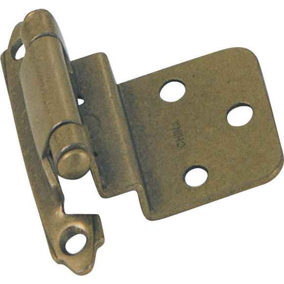 Laurey Antique Brass 3/8 In. Self-Closing Inset Hinge, (2-Pack)