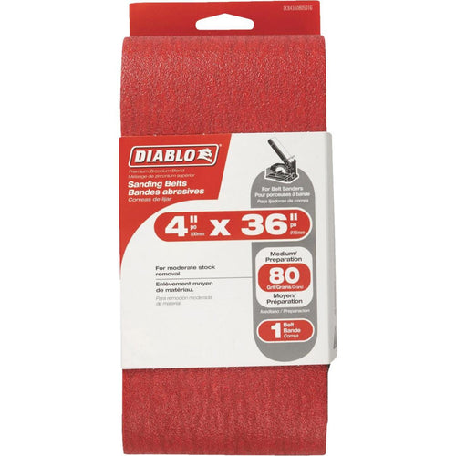 Diablo 4 In. x 36 In. 80 Grit General Purpose Sanding Belt