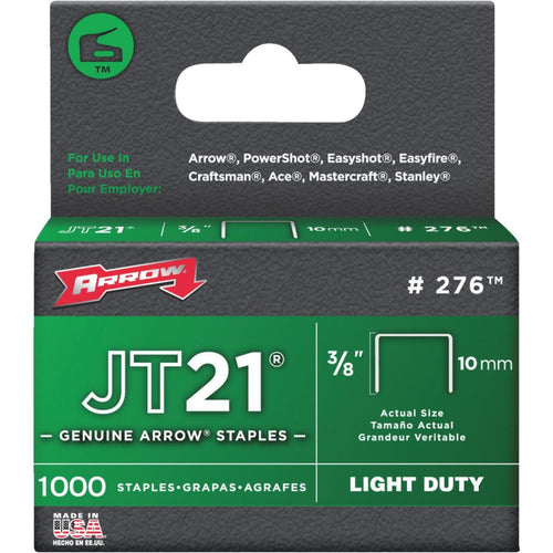 Arrow JT21 Light Duty Staple, 3/8 In. (1000-Pack)